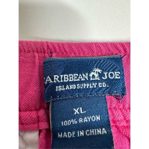 Caribbian Joe Fuchsia Pink Rayon Shorts Elastic Waistband Size XL Barbiecore - Picture 7 of 10